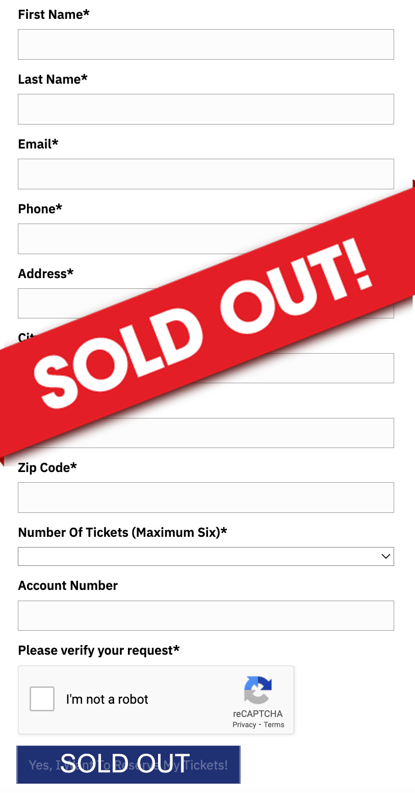 Tickets Sold Out