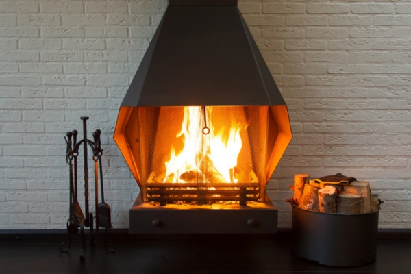 image of a fireplace depicting inspecting damper