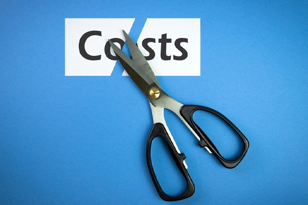 scissors and word costs depicting how to reduce home heating costs